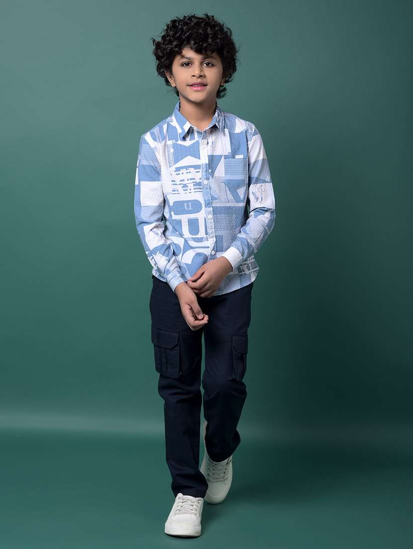 boys printed collared long sleeve shirt - 21956678 -  Standard Image - 5