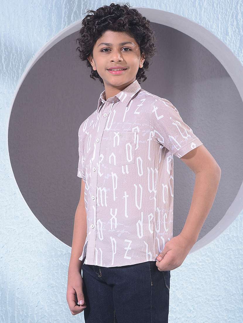 boys printed collared short sleeve shirt - 21956683 -  Standard Image - 3