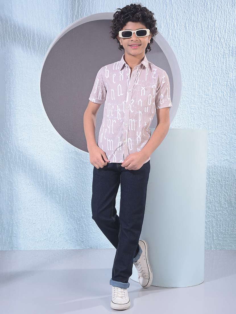 boys printed collared short sleeve shirt - 21956683 -  Standard Image - 5