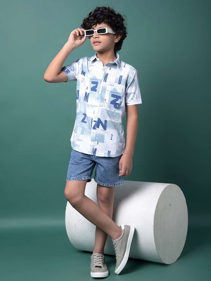 boys printed collared short sleeve shirt - 21956685 -  Standard Image - 5