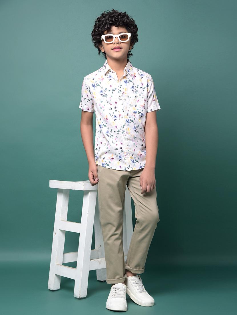 boys floral printed collared short sleeve shirt - 21956686 - Standard Image - 5