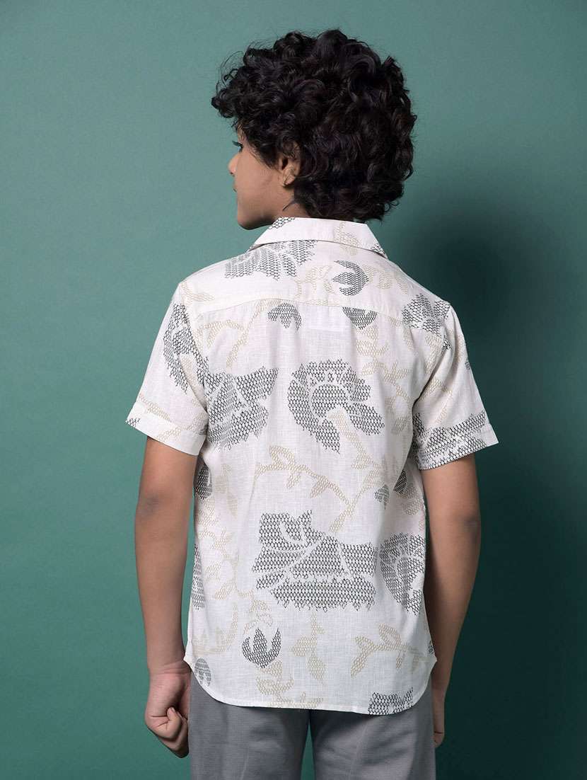 boys printed cuban collared short sleeve shirt - 21956688 -  Standard Image - 3
