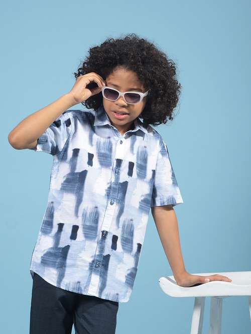 boys printed collared short sleeve shirt - 21956693 - Standard Image - 0