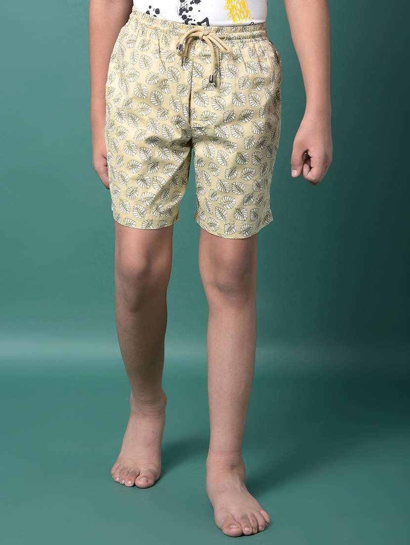 boys printed mid rise loungewear shorts