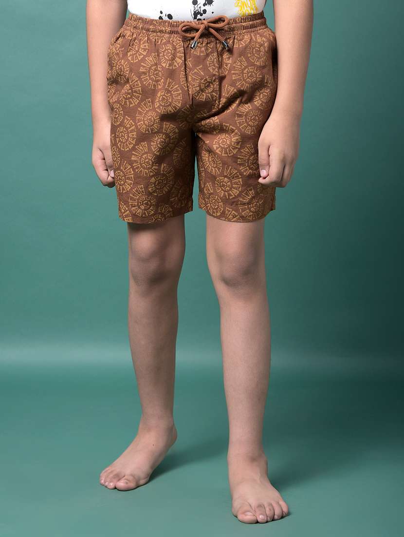 boys printed mid rise loungewear shorts