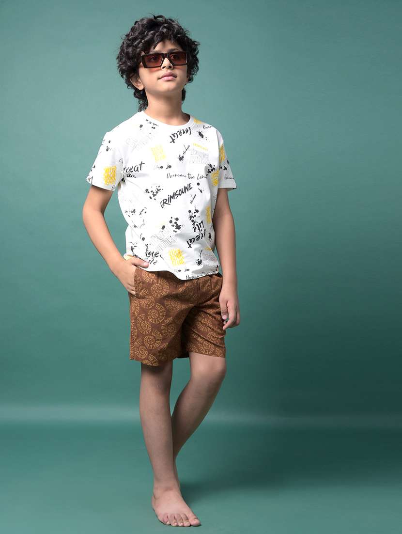 boys printed mid rise loungewear shorts - 21956726 -  Standard Image - 5