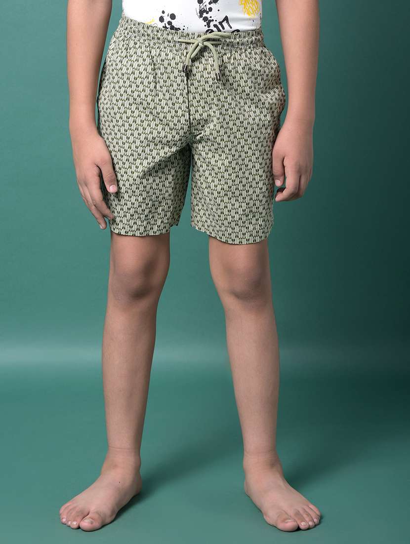 boys printed mid rise loungewear shorts