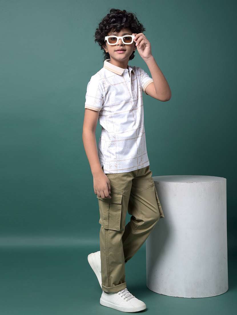 boys solid mid rise relaxed fit cargo  - 21956747 -  Standard Image - 5