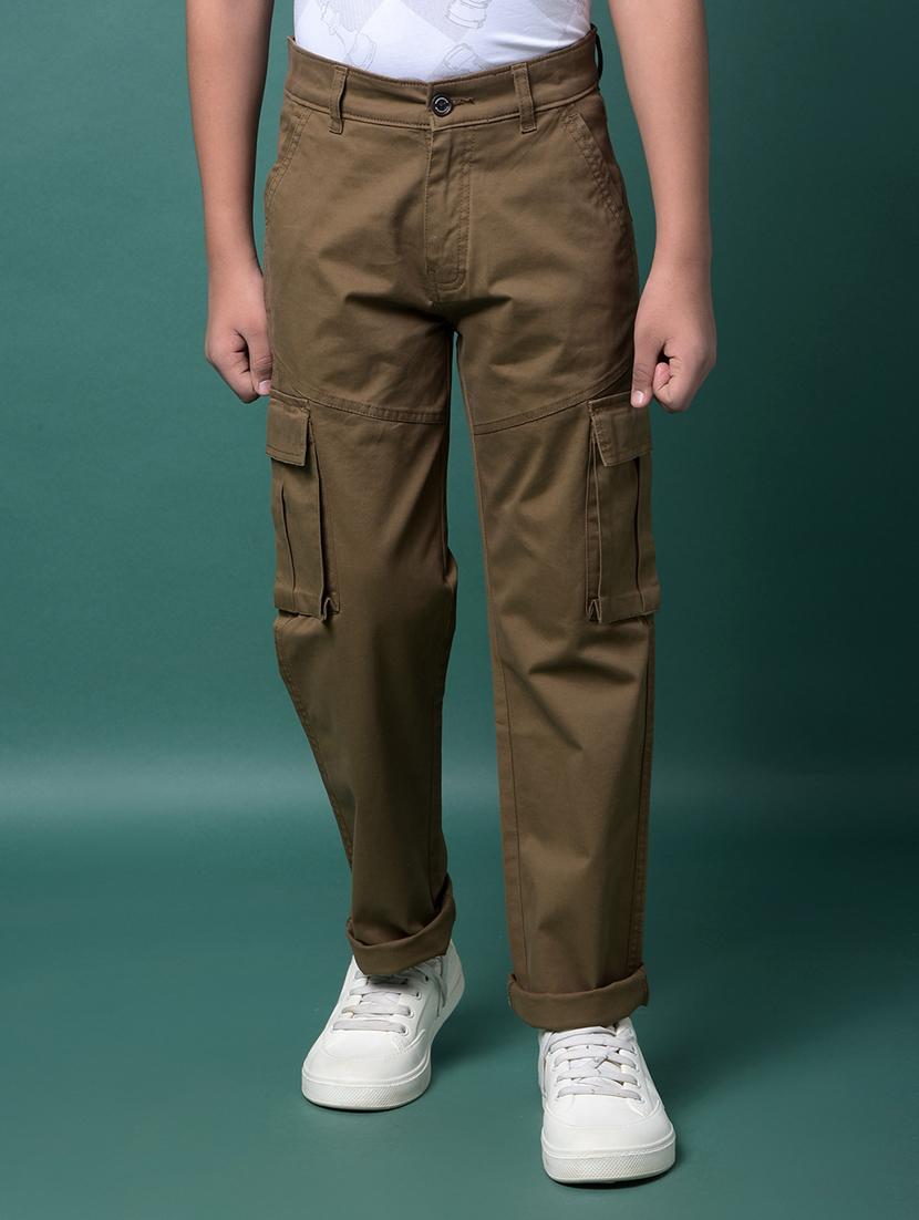 boys solid mid rise relaxed fit cargo - 21956748 - Zoom Image - 0