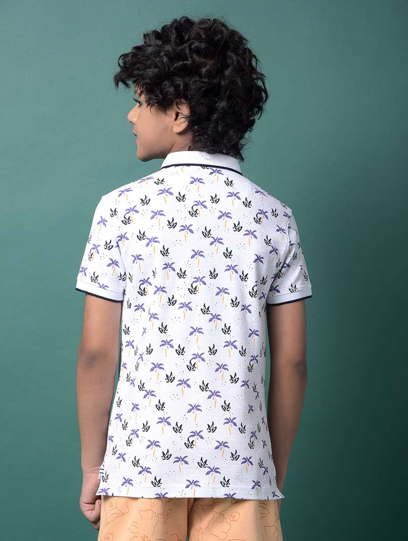boys printed short sleeve regular fit polo t-shirt - 21956751 -  Standard Image - 3