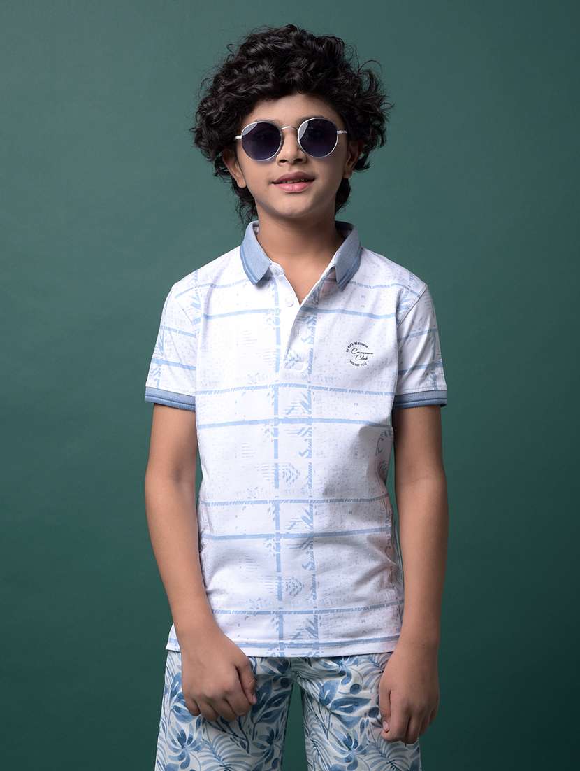 boys printed short sleeve regular fit polo t-shirt