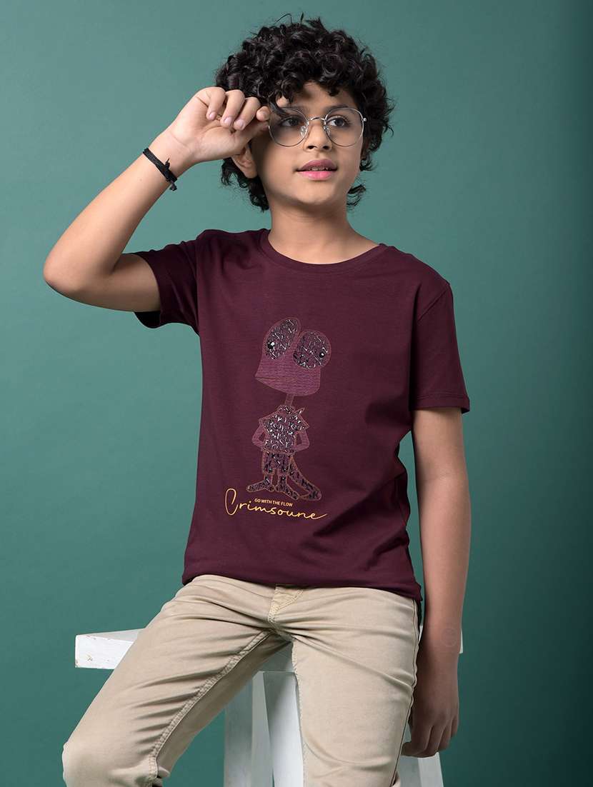 boys printed short sleeve regular fit t-shirt
