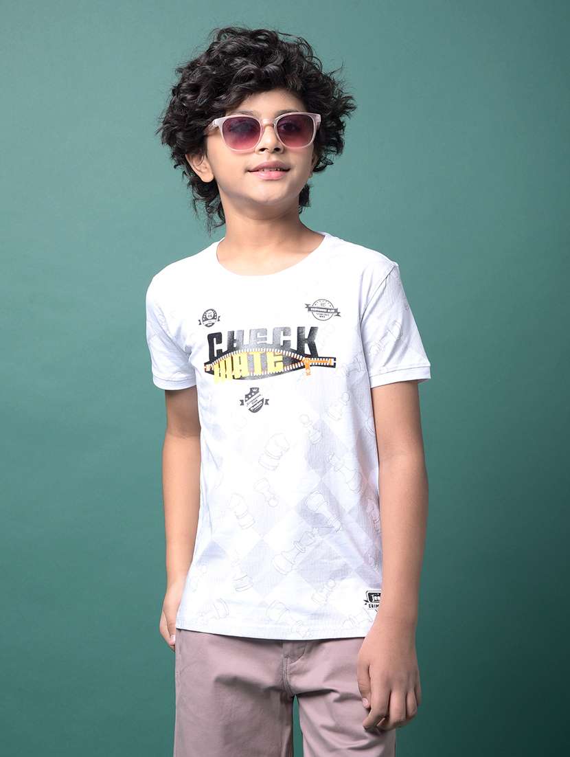 boys printed short sleeve regular fit t-shirt