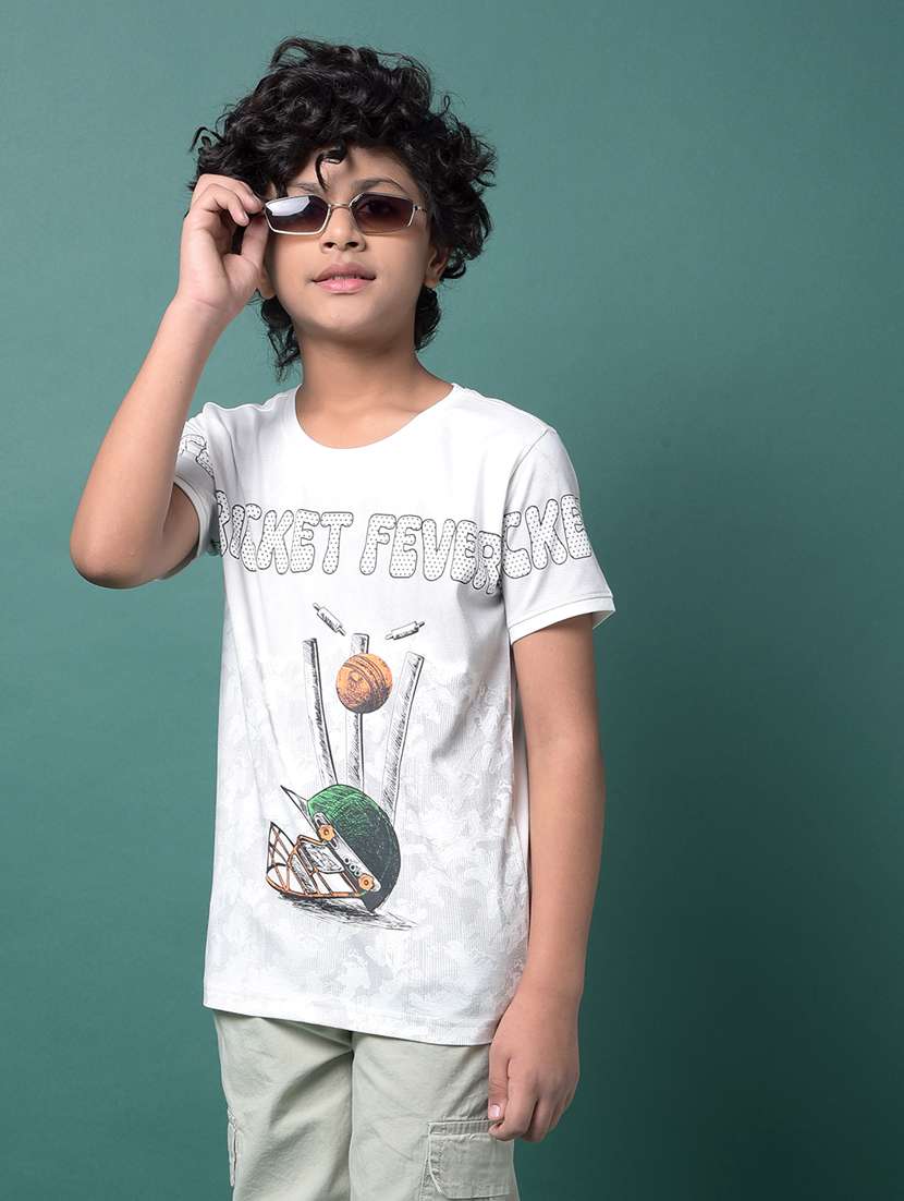 boys printed short sleeve regular fit t-shirt