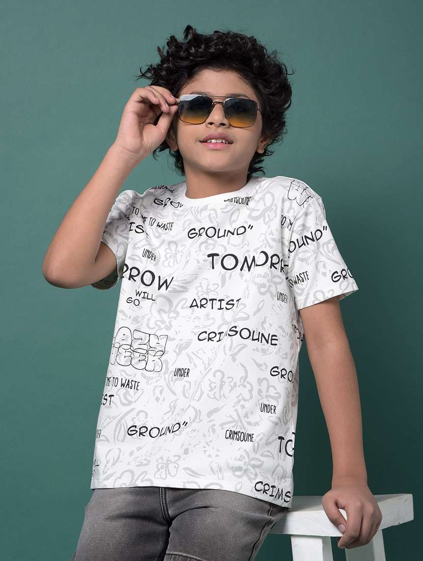 boys printed short sleeve regular fit t-shirt