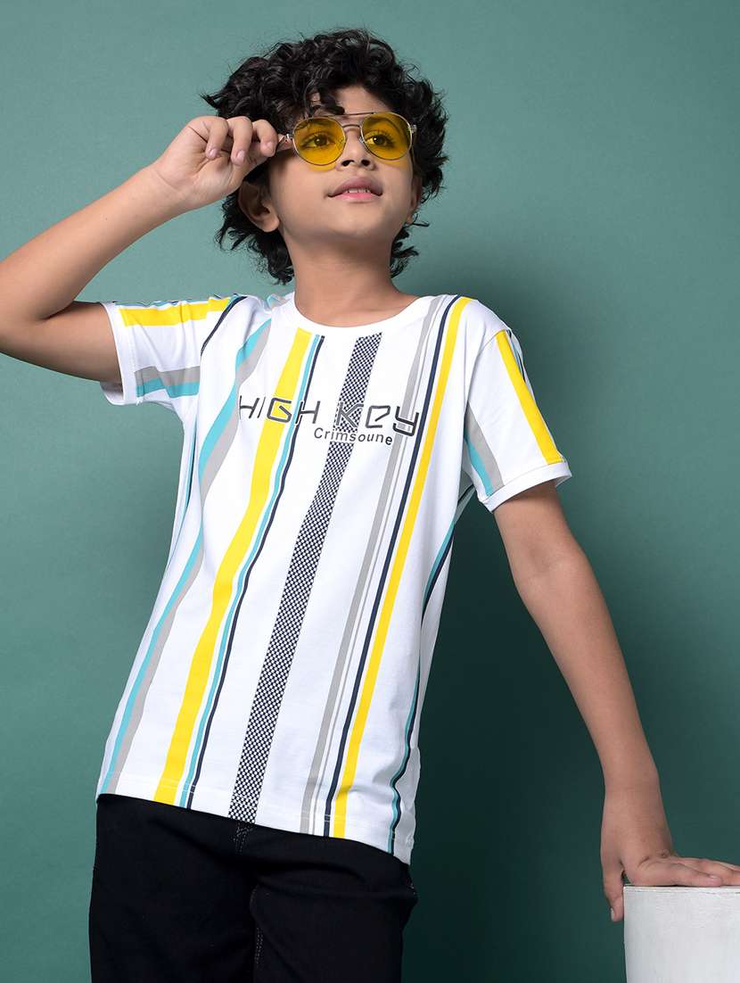 boys striped short sleeve regular fit t-shirt