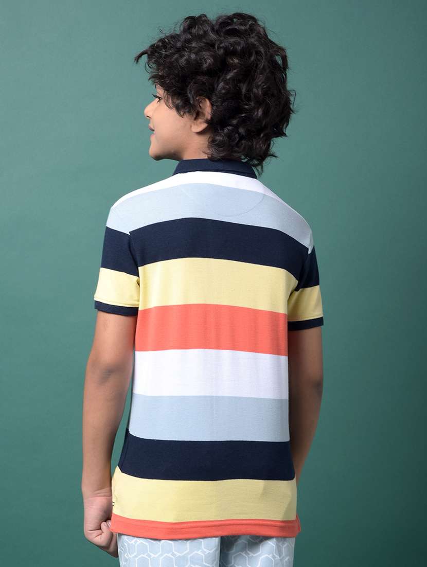 boys color blocked short sleeve regular fit polo t-shirt - 21956780 -  Standard Image - 3