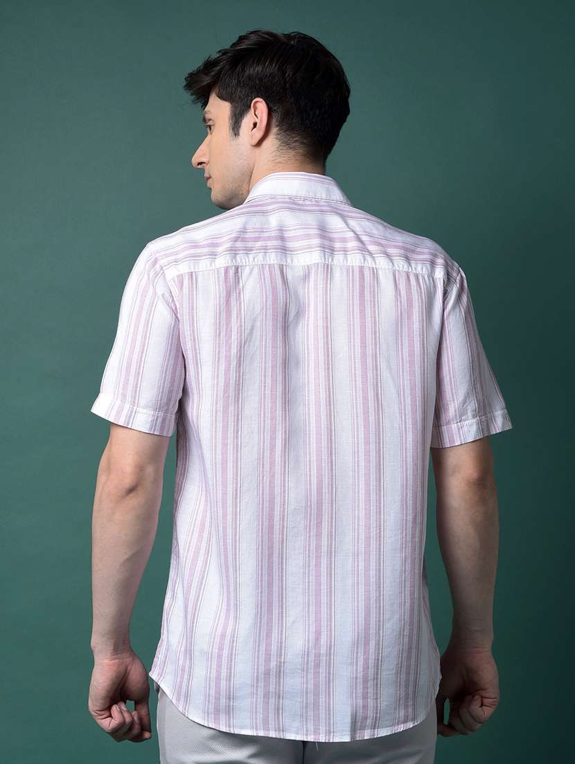 Men Striped Short Sleeve Slim Fit Casual Shirt - 21956825 -  Standard Image - 3