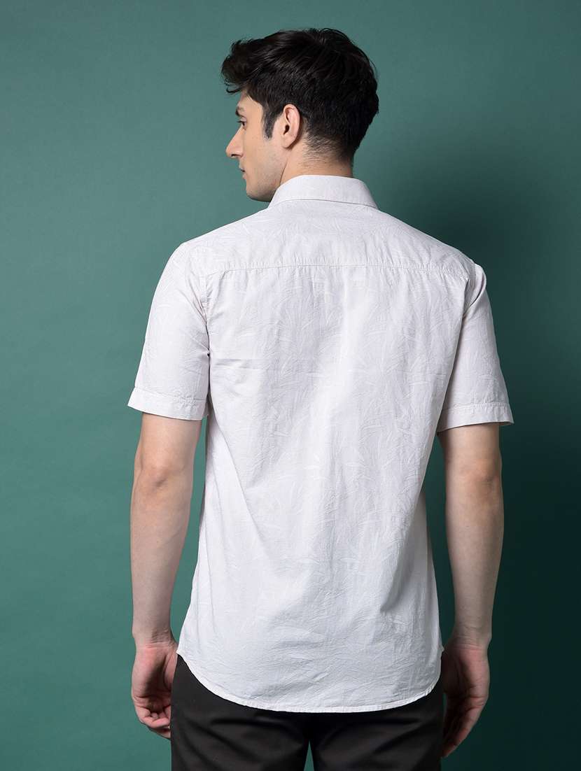 men solid short sleeve slim fit casual shirt - 21956831 -  Standard Image - 3