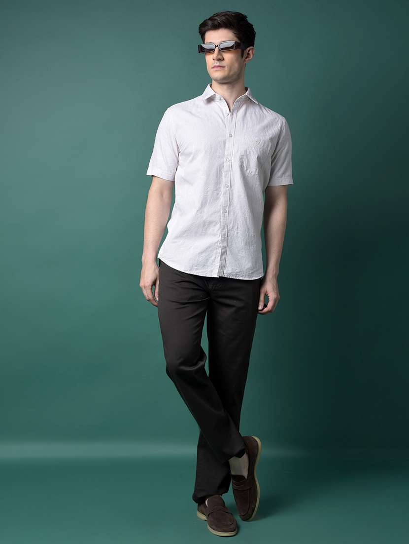 men solid short sleeve slim fit casual shirt - 21956831 -  Standard Image - 5
