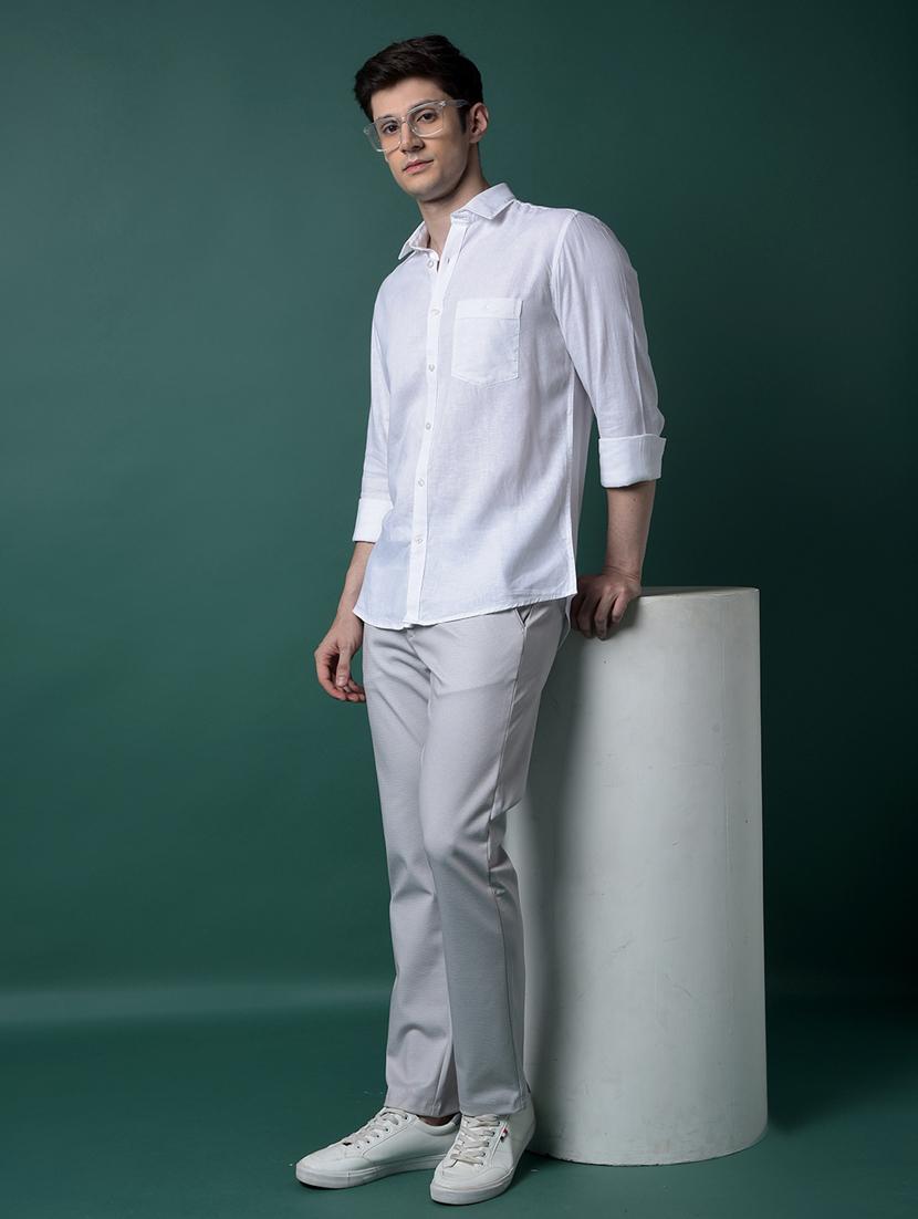 men solid long sleeve slim fit casual shirt - 21956843 - Standard Image - 5