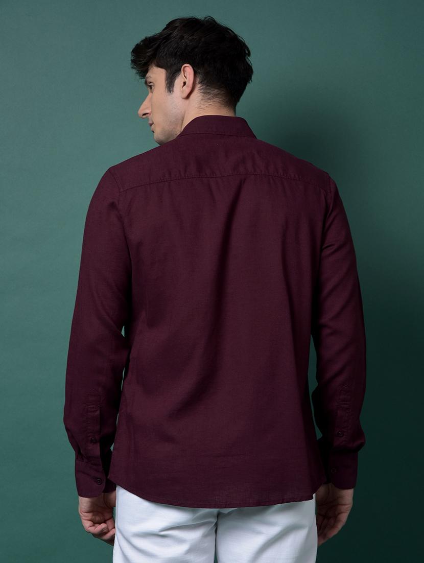 men solid long sleeve slim fit casual shirt - 21956844 - Standard Image - 3
