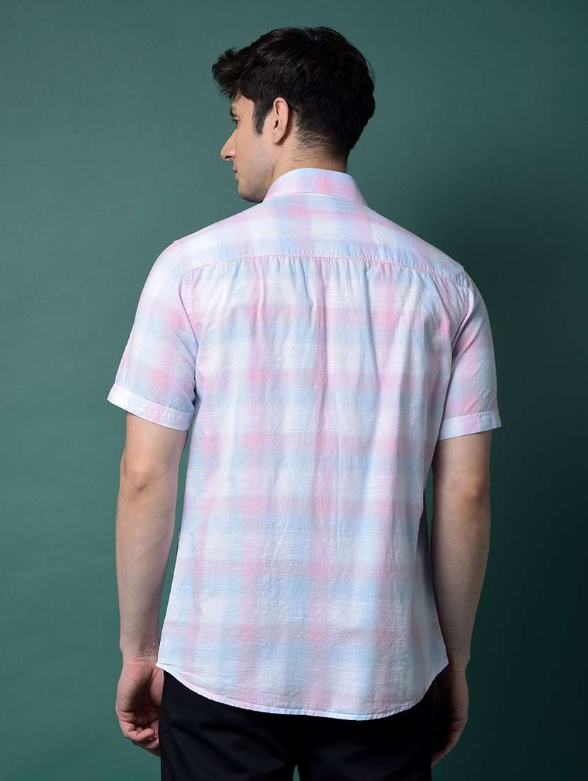 Men Checkered Short Sleeve Slim Fit Casual Shirt - 21956846 -  Standard Image - 3