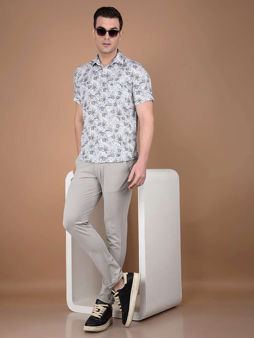 men printed short sleeve slim fit casual shirt - 21956848 -  Standard Image - 5