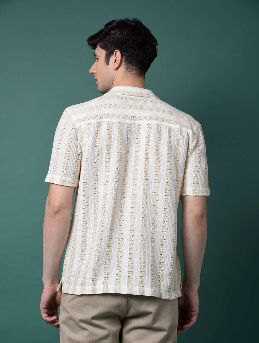 men self design short sleeve slim fit casual shirt - 21956851 -  Standard Image - 3