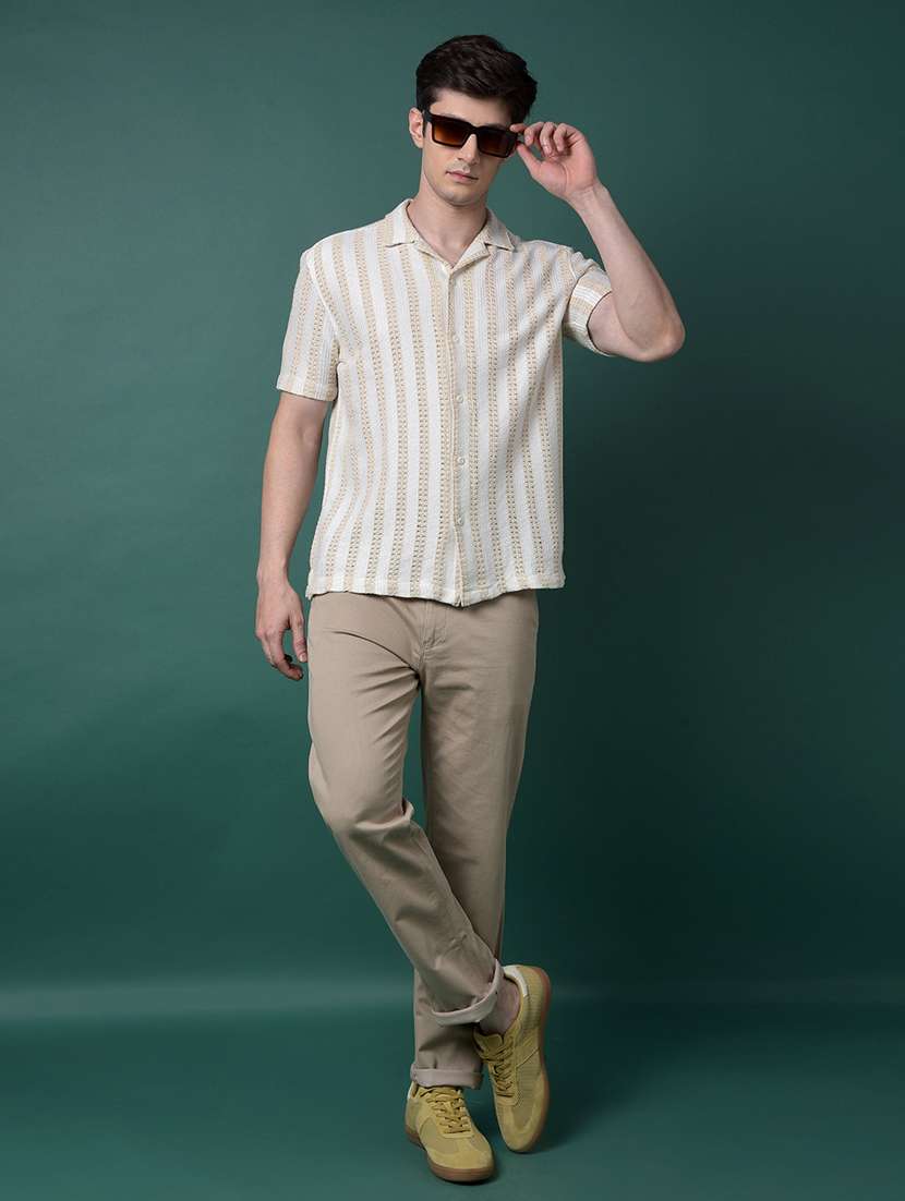 men self design short sleeve slim fit casual shirt - 21956851 -  Standard Image - 5