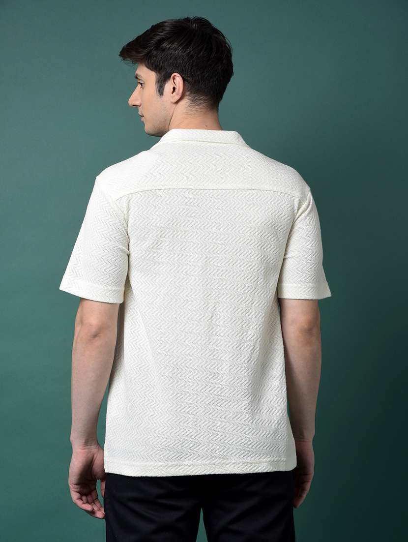 men self design short sleeve slim fit casual shirt - 21956852 -  Standard Image - 3