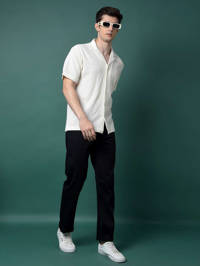 men self design short sleeve slim fit casual shirt - 21956852 -  Standard Image - 5