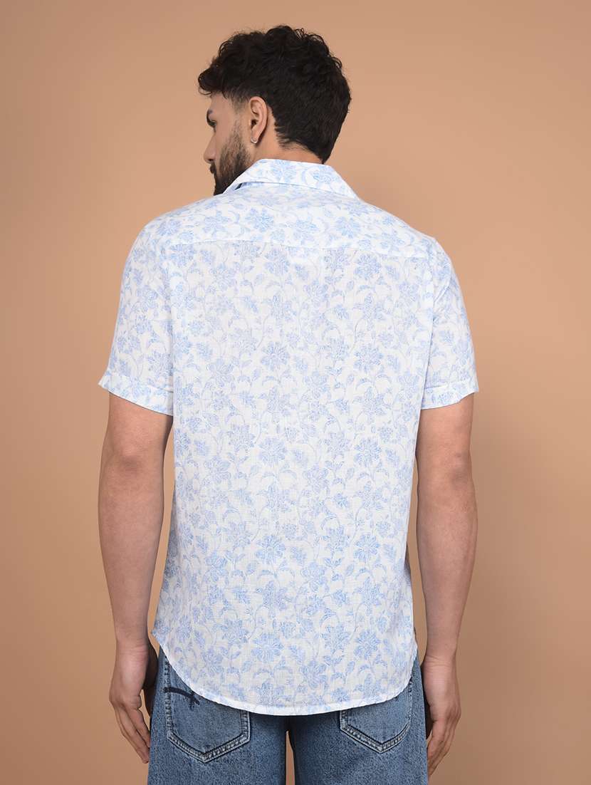 men floral short sleeve slim fit casual shirt - 21956853 -  Standard Image - 3