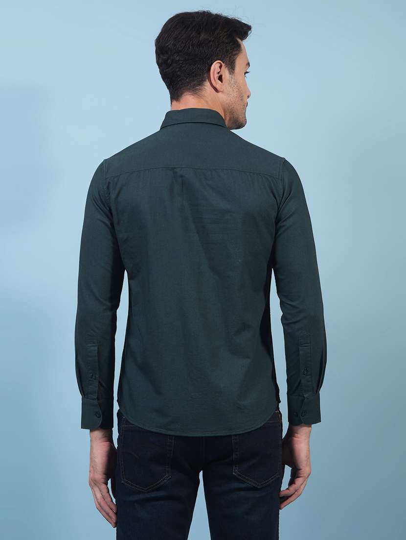 men solid long sleeve slim fit casual shirt - 21956856 -  Standard Image - 3