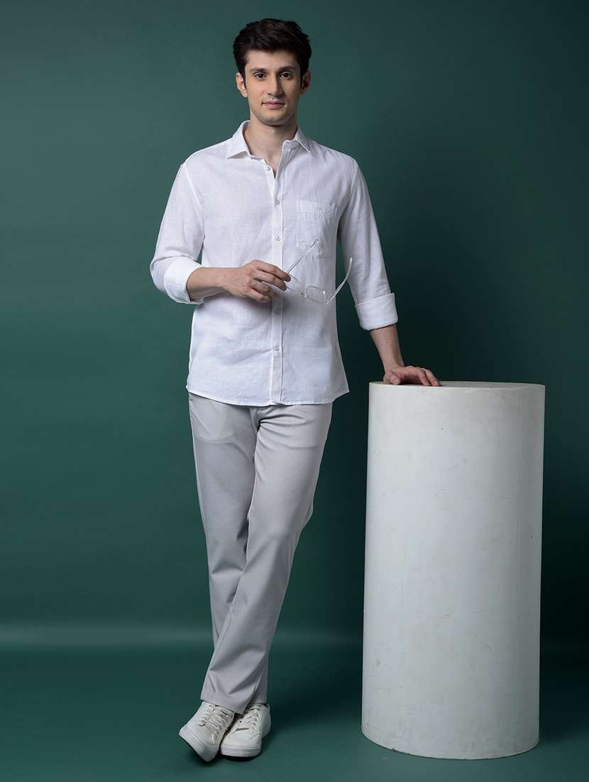 men solid mid rise flat front casual chinos  - 21956865 -  Standard Image - 5