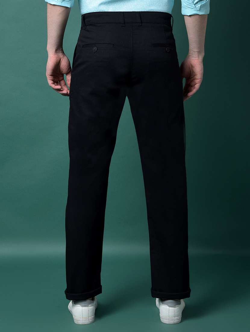 men solid mid rise flat front casual chinos - 21956870 - Standard Image - 3