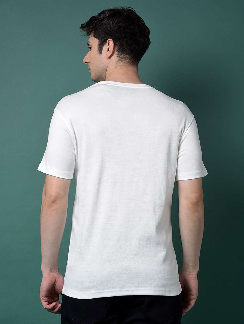men white solid short sleeve slim fit t-shirt - 21956893 -  Standard Image - 3