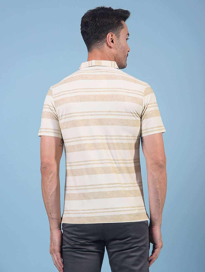 men striped short sleeve slim fit fit polo t-shirt - 21956900 -  Standard Image - 3