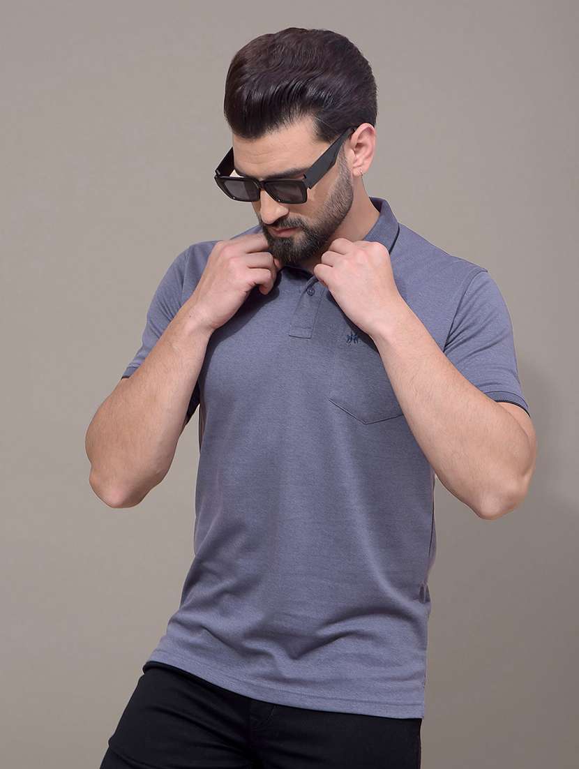 men solid short sleeve slim fit polo t-shirt