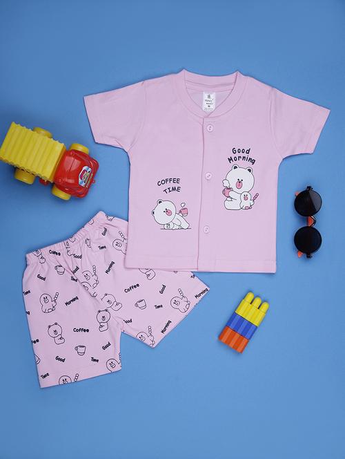 kids printed t-shirt and shorts co-ord set - 21956921 - Standard Image - 0