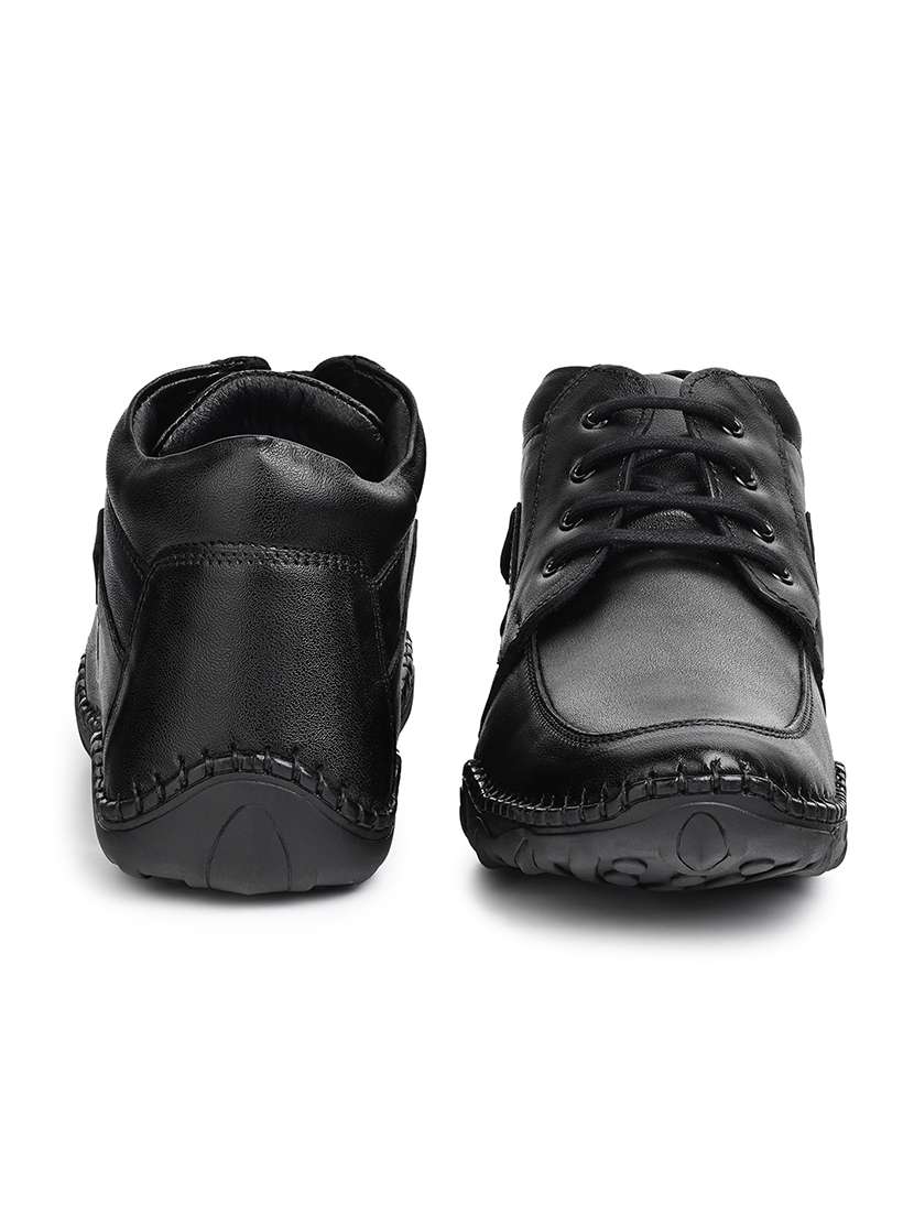 men black solid lace-up derby - 21956947 - Standard Image - 3