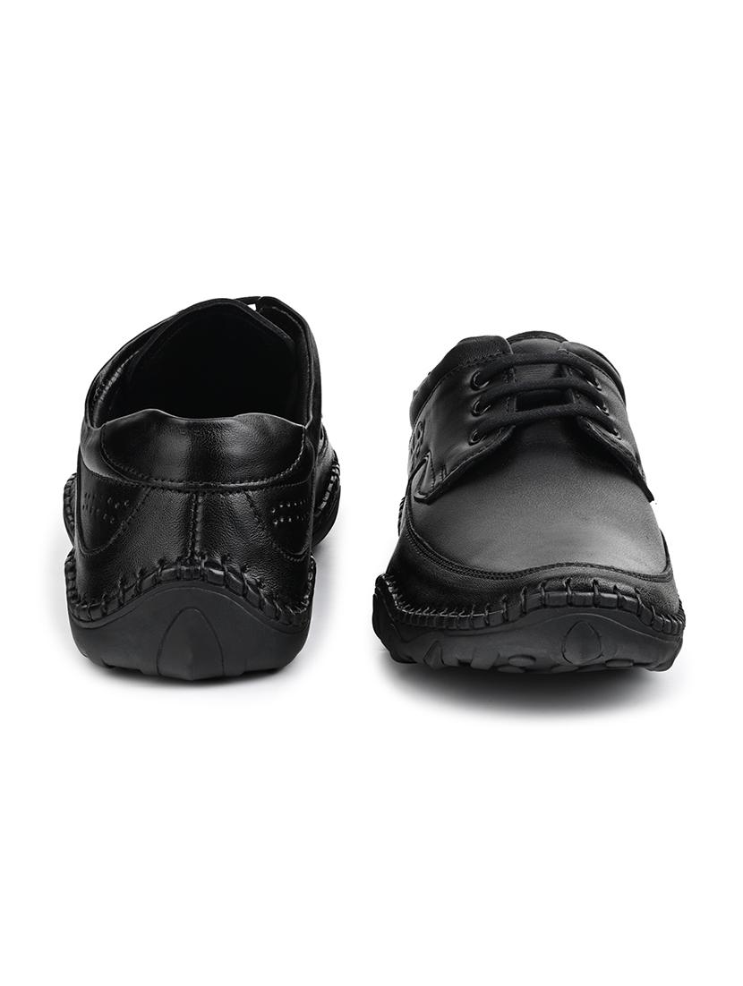 men black solid lace-up derby - 21956948 - Standard Image - 3