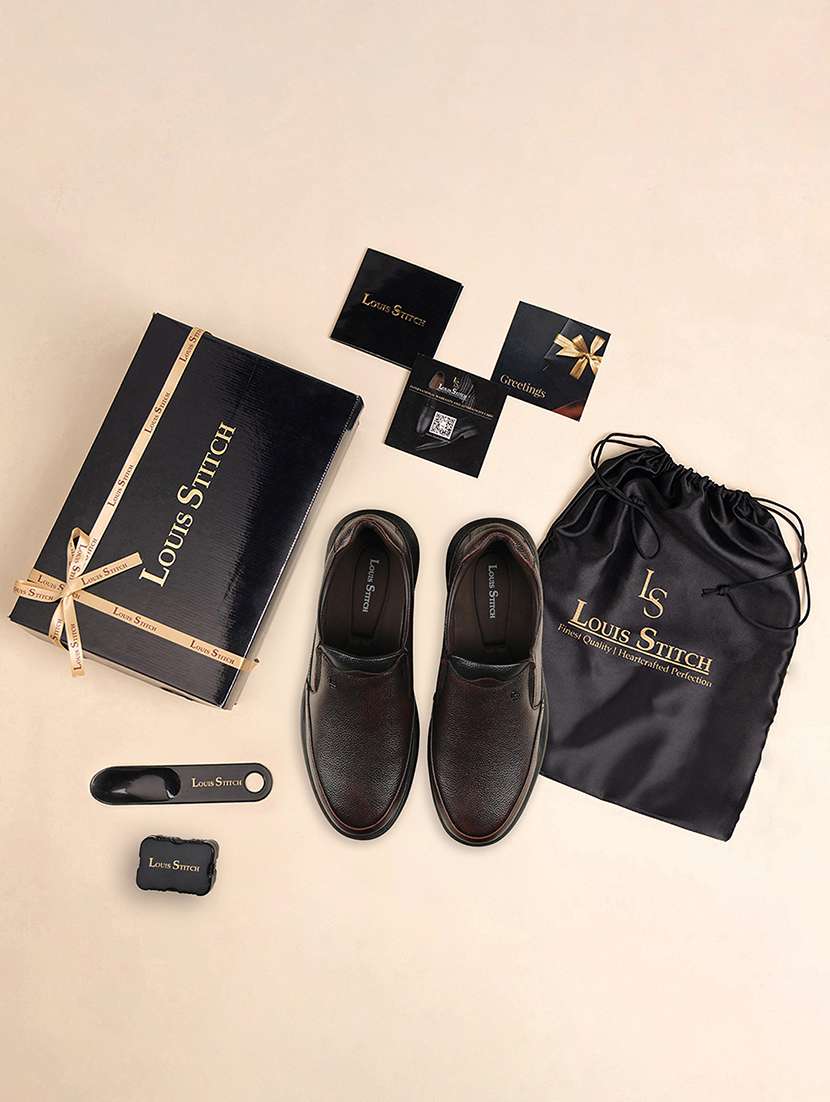 men brown slip on formal shoe - 21956951 -  Standard Image - 5