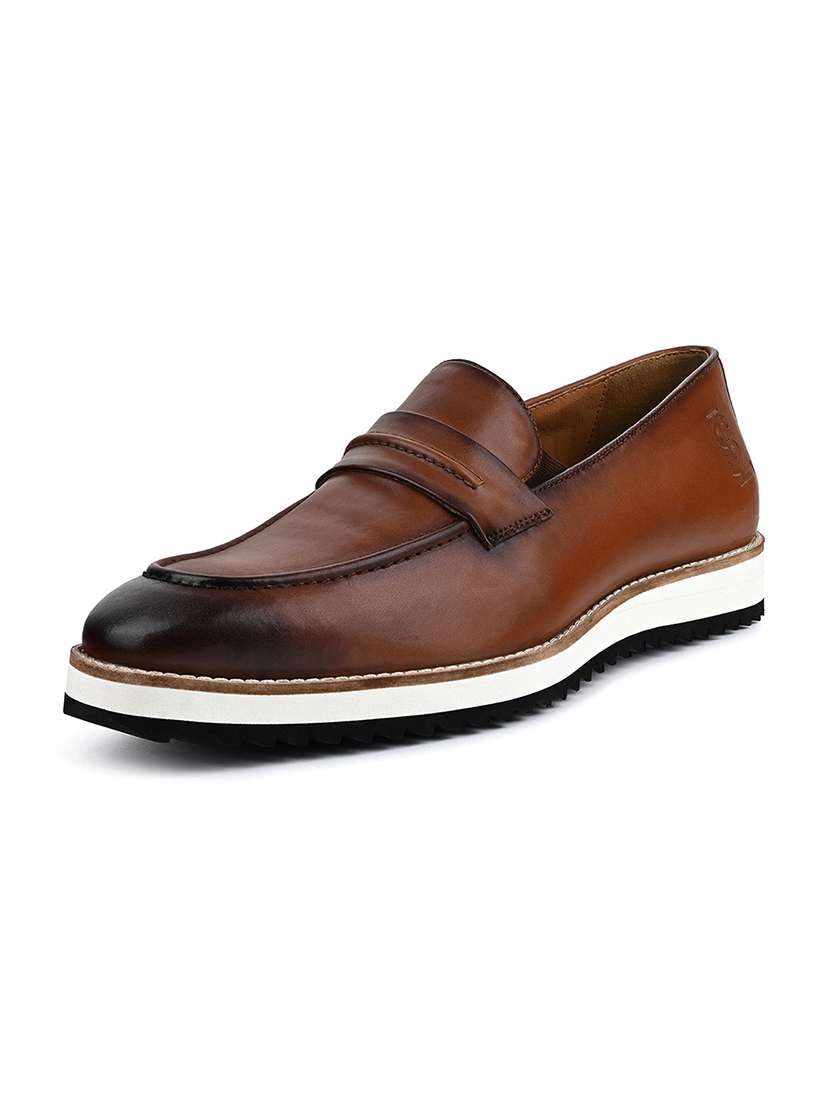 men's brown leather slip-on loafer shoes - 21956954 -  Standard Image - 3
