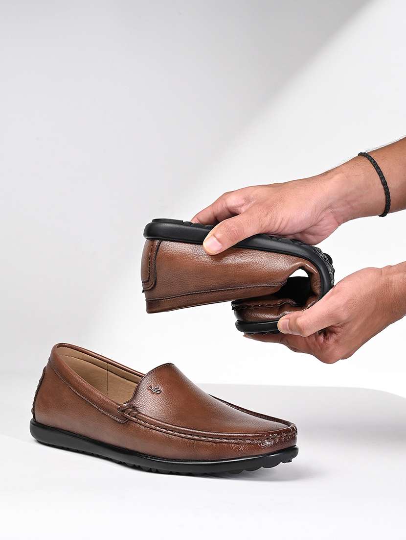 men tan slip on loafer - 21956959 -  Zoom Image - 0