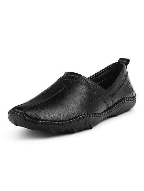 men black slip on mojari - 21956966 - Standard Image - 0