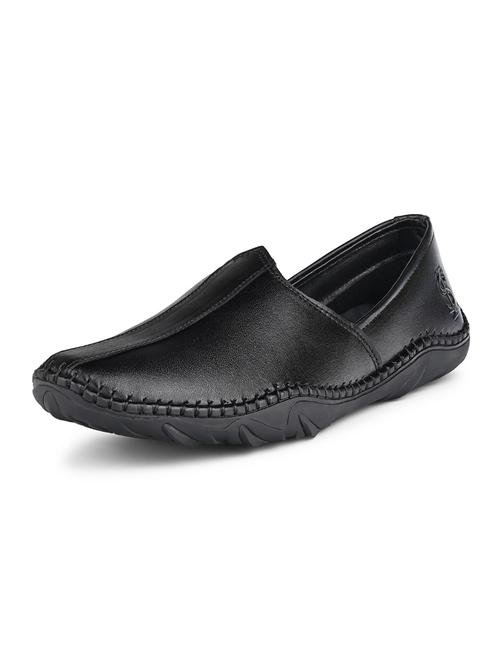 men black slip on mojari - 21956968 - Standard Image - 0