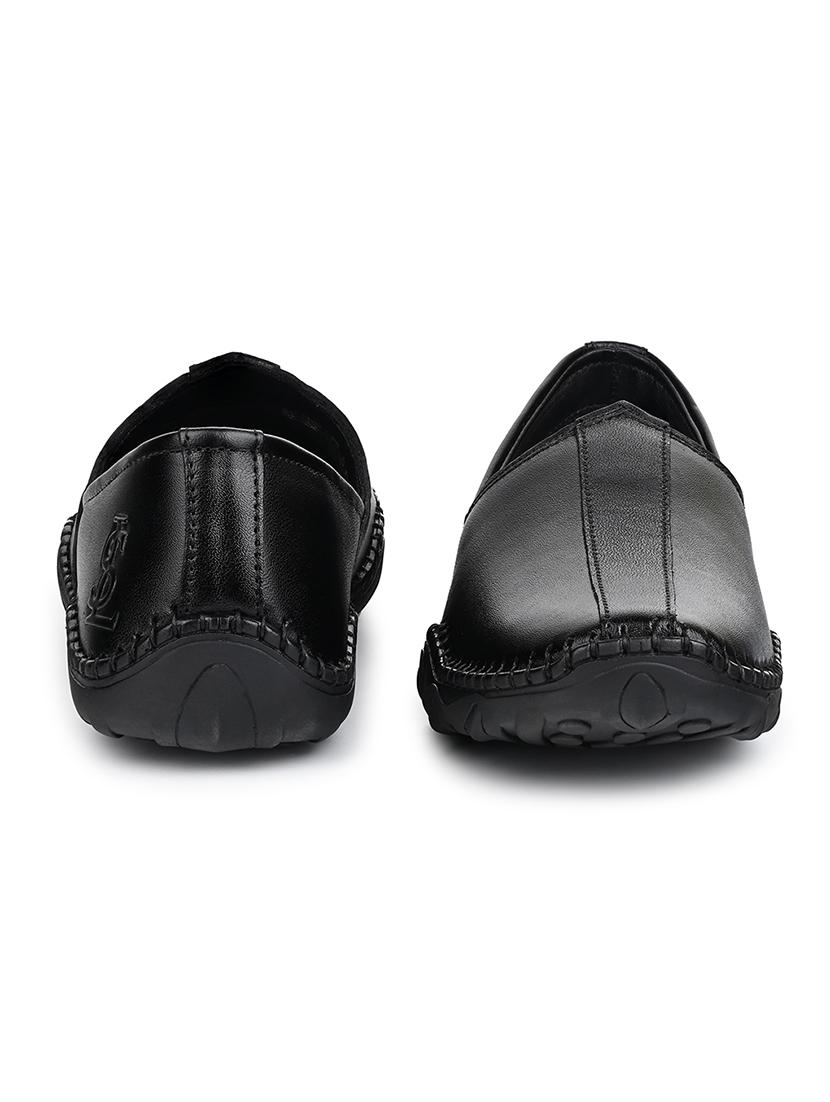 men black slip on mojari - 21956968 - Standard Image - 3