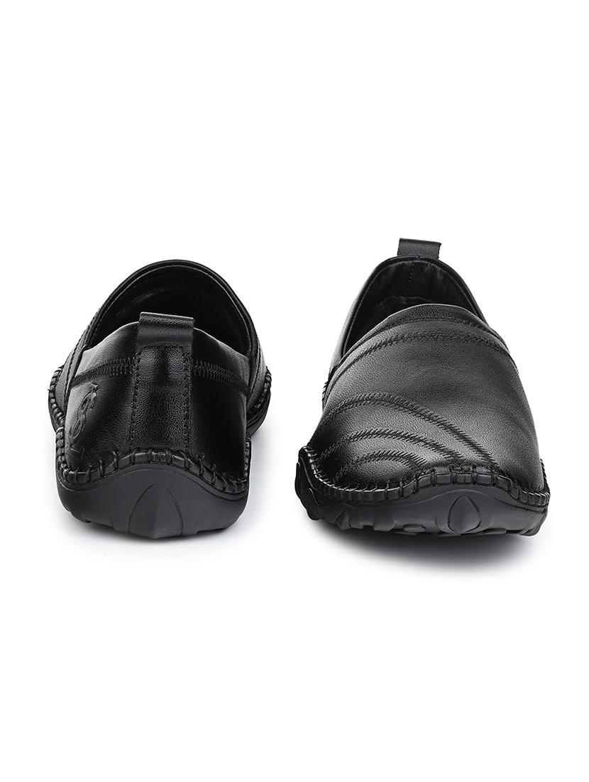 men black slip on mojari - 21956969 - Standard Image - 3