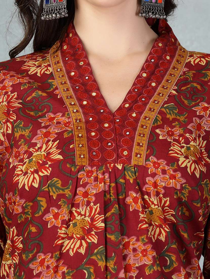 women three quarter sleeve kurta pant with dupatta set - 21956974 -  Standard Image - 5